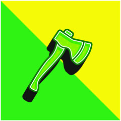 Axe Green and yellow modern 3d vector icon logo