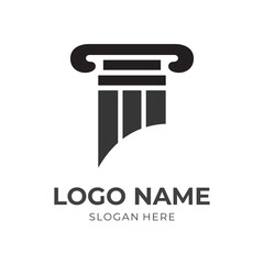 simple attorney logo design template concept vector with flat black color style