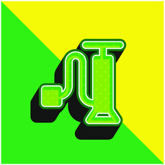 Air Pump Green and yellow modern 3d vector icon logo