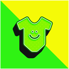 Baby Clothes Green and yellow modern 3d vector icon logo