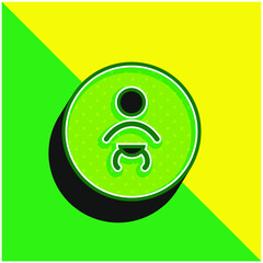 Baby Green and yellow modern 3d vector icon logo