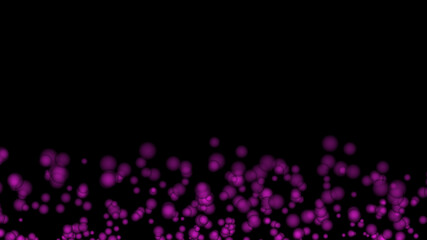 abstract minimalistic background. flying pink spheres on black background