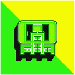 Augmented Reality Green and yellow modern 3d vector icon logo