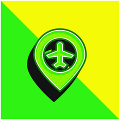 Obraz premium Airport Green and yellow modern 3d vector icon logo