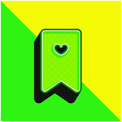 Bookmark Green and yellow modern 3d vector icon logo