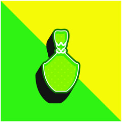 Bottle Shape Green and yellow modern 3d vector icon logo