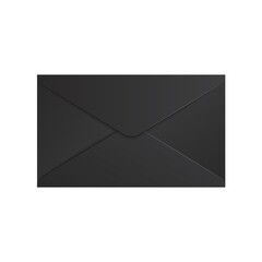 Realistic black envelope. Closed envelope mockup isolated white background, folded letter. Vector illustration - obrazy, fototapety, plakaty