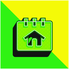 Booking Green and yellow modern 3d vector icon logo