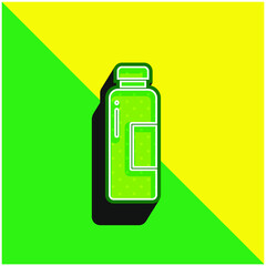 Bottle Green and yellow modern 3d vector icon logo