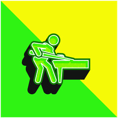 Billiard Green and yellow modern 3d vector icon logo