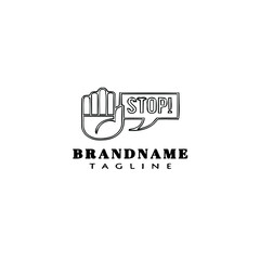 stop hand logo icon design template vector illustration