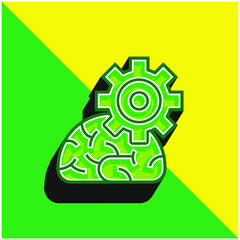 Algorithm Green and yellow modern 3d vector icon logo