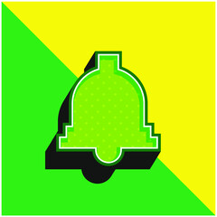Bell Green and yellow modern 3d vector icon logo