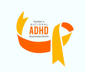 October is ADHD Awareness Month. Vector illustration - obrazy, fototapety, plakaty