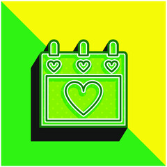 Agenda Green and yellow modern 3d vector icon logo