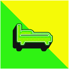 Bed Green and yellow modern 3d vector icon logo