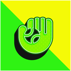 Baseball Glove Green and yellow modern 3d vector icon logo