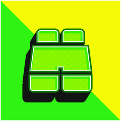 Obraz premium Binocular Green and yellow modern 3d vector icon logo