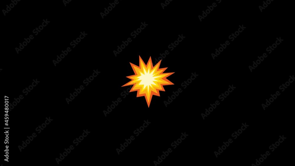 Poster loop animation of an explosive collision on a transparent background