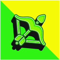Bow Green and yellow modern 3d vector icon logo