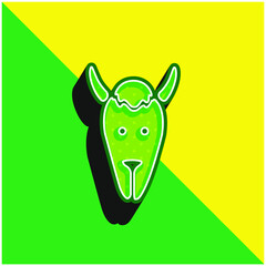 Bison Head Green and yellow modern 3d vector icon logo
