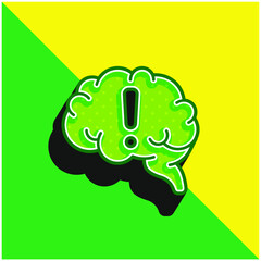 Fototapeta premium Brain Green and yellow modern 3d vector icon logo