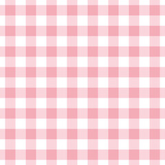Pink gingham pattern for spring summer. Seamless pastel light vichy vector for Easter holiday picnic blanket, tablecloth, napkin, towel, other modern fashion textile print.