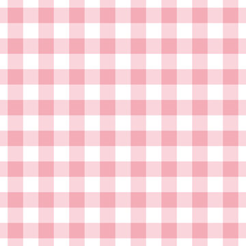 Pink gingham pattern for spring summer. Seamless pastel light vichy vector for Easter holiday picnic blanket, tablecloth, napkin, towel, other modern fashion textile print.