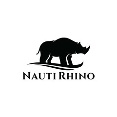 nauty rhino logo design creative