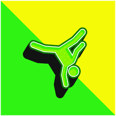 Breakdance Green and yellow modern 3d vector icon logo