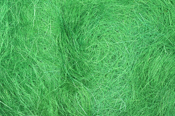 Background from green sisal. Handmade material. Design pattern