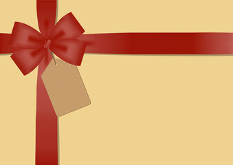 선물상자_빨간 리본과 크라프트 택