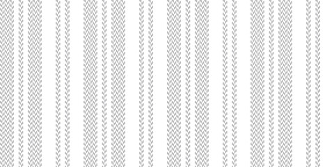 Stripe pattern with herringbone texture in neutral grey and white. Seamless vertical stripes background vector for dress, shirt, skirt, jacket, other modern spring summer fashion fabric print.