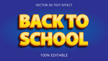 Back to  school 3d text effect creative 