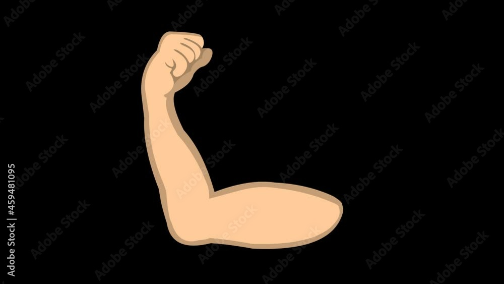 Poster loop animation of an arm flexing the bicep with a transparent background