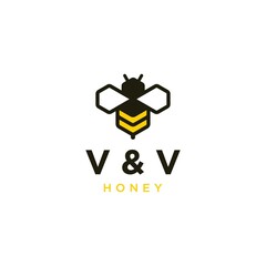 v and v honey logo