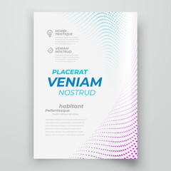 Flyer Cover design template particles theme white color vector