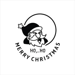 Christmas Logo Design with Santa Claus Mascot, Graphic Element Cartoon Ideas