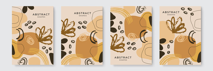 Vector set of abstract creative backgrounds in minimal trendy style with copy space for text - design templates for social media stories and cover design