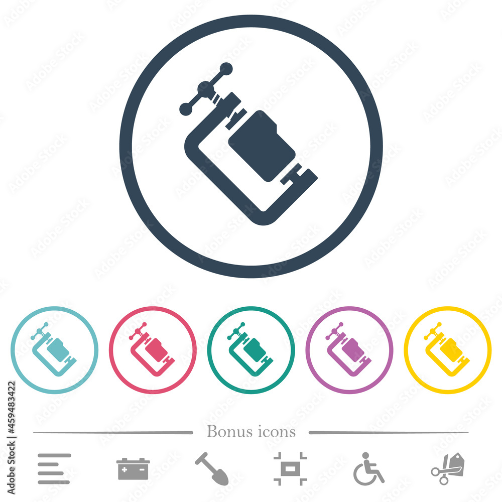 Poster folder compression solid flat color icons in round outlines