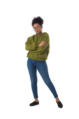 Black woman wearing casual clothes