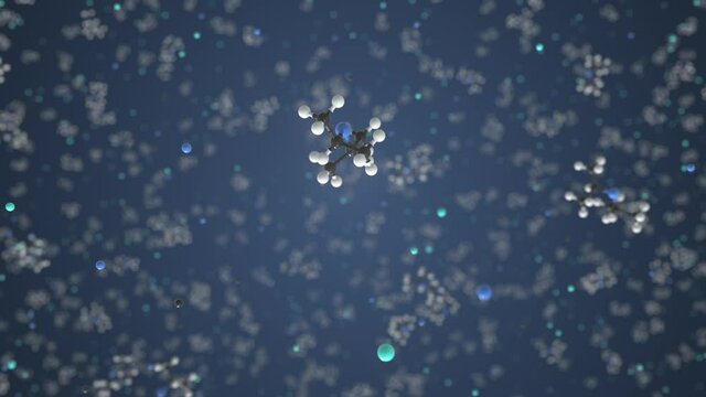 Lithium diisopropylamide molecule made with balls, conceptual molecular model. Chemical looping 3d animation