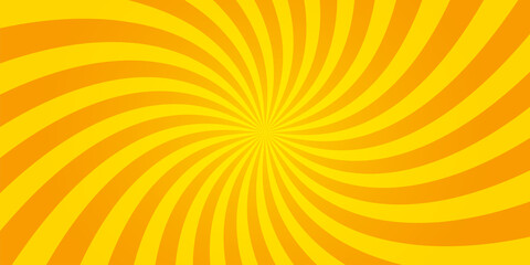Obraz premium Sunburst retro sun rays yellow background. Abstract summer yellow comic illustration. Vintage pop art radial yellow texture. Stock vector