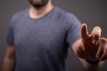 Businessman pointing his finger.