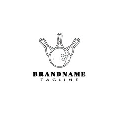 bowling cartoon logo icon template black vector illustration