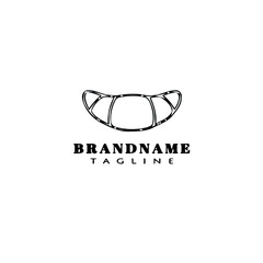 bread cartoon logo icon design template black isolated vector illustration