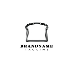 bread cartoon logo icon design template black simple vector illustration