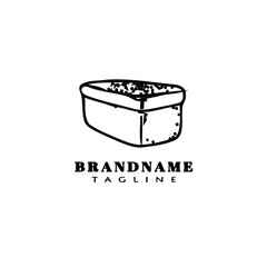bread cute logo icon design template black isolated vector illustration