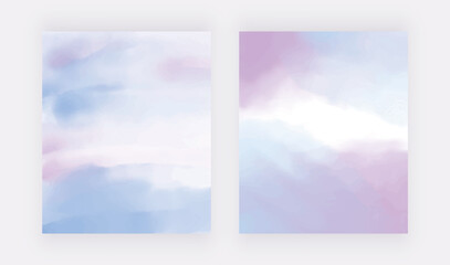 Blue and purple hand drawing watercolor backgrounds