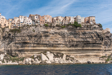 city ​​above limestone cliffs in bonifaccio